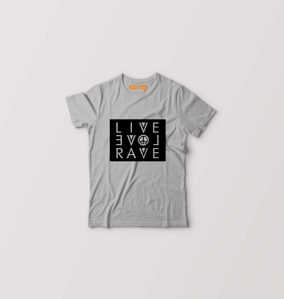 LIVE LOVE RAVE Kids T-Shirt for Boy/Girl-Grey-Ektarfa.online