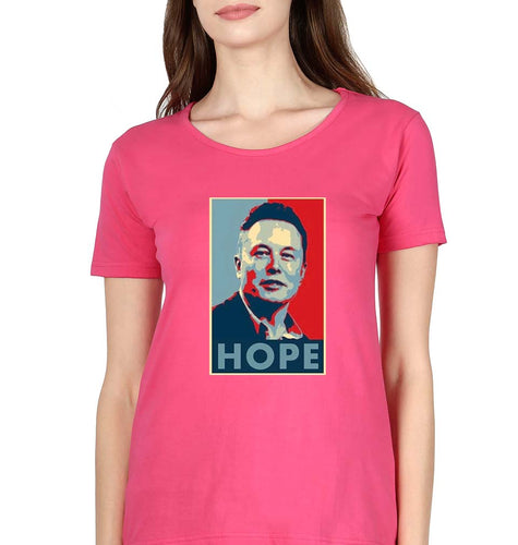 Elon Musk Hope T-Shirt for Women-Pink-Ektarfa.online
