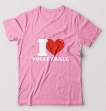 Load image into Gallery viewer, I Love Volleyball T-Shirt for Men-Light Baby Pink-Ektarfa.online
