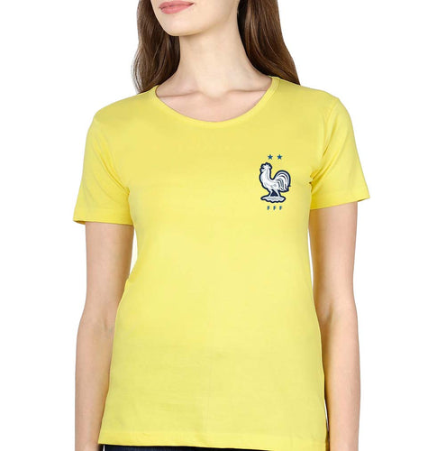 France Football T-Shirt for Women-Yellow-Ektarfa.online