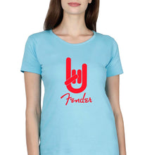 Load image into Gallery viewer, Fender Rock Hand T-Shirt for Women-Light Blue-Ektarfa.online
