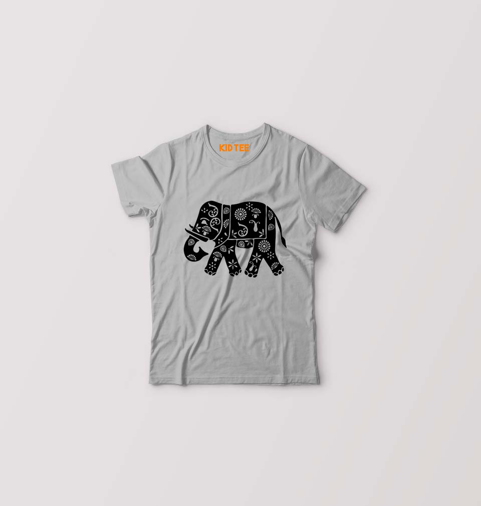 Elephant Kids T-Shirt for Boy/Girl-Grey-Ektarfa.online