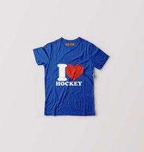 Load image into Gallery viewer, I Love Hockey Kids T-Shirt for Boy/Girl-Royal Blue-Ektarfa.online
