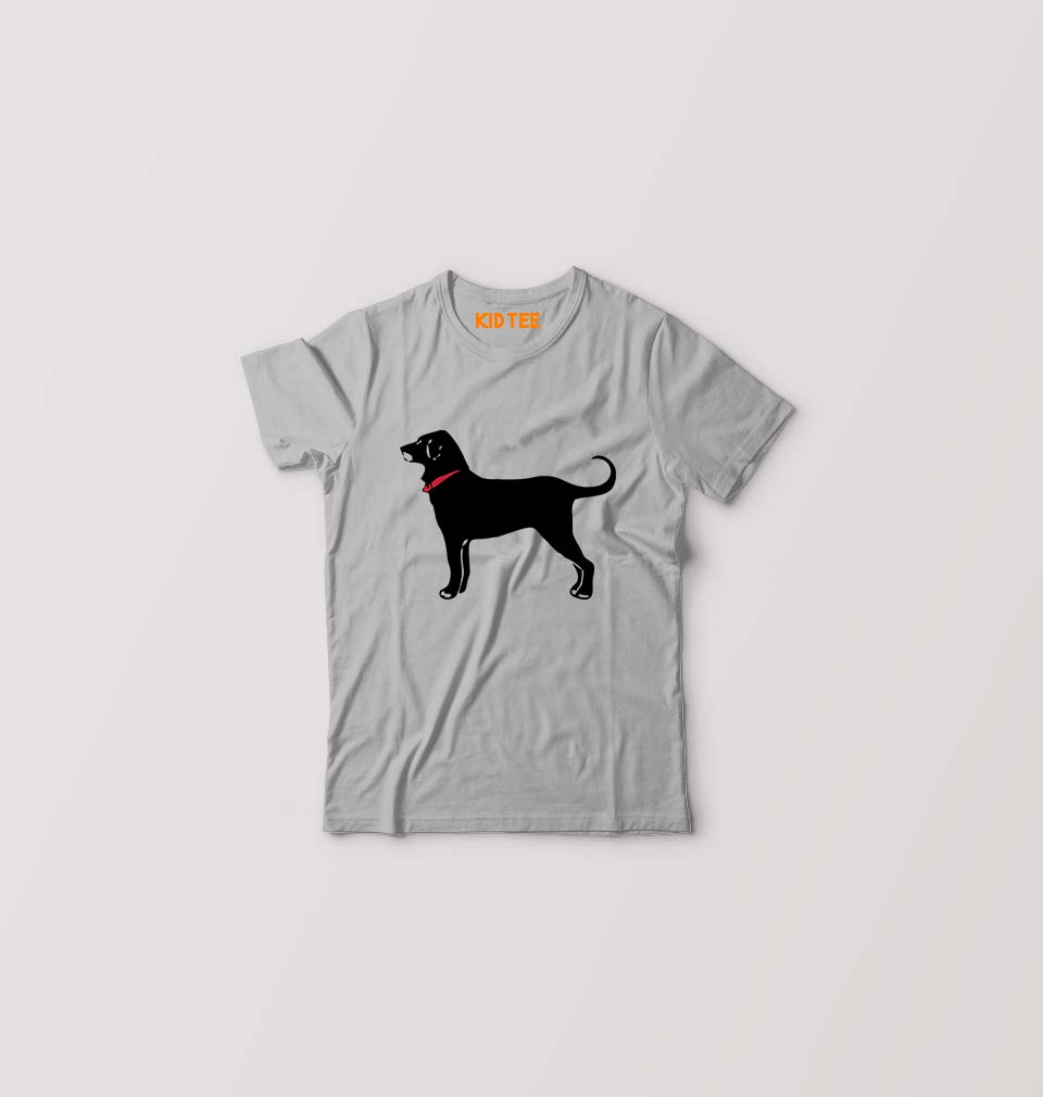 Black Dog Kids T-Shirt for Boy/Girl-Grey-Ektarfa.online