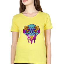 Load image into Gallery viewer, Trippy Psychedelic Skull T-Shirt for Women-Yellow-Ektarfa.online
