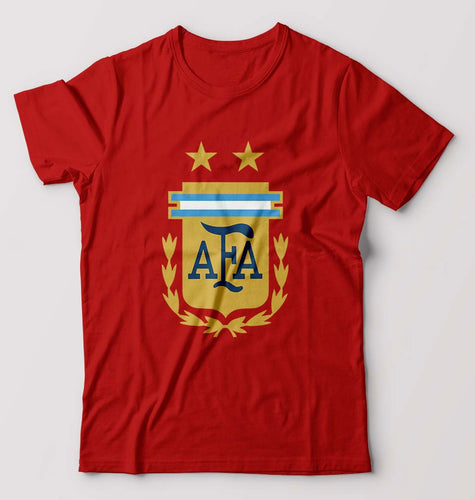 Argentina Football T-Shirt for Men-S(38 Inches)-Red-Ektarfa.online