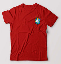 Load image into Gallery viewer, Brazil Football T-Shirt for Men-S(38 Inches)-Red-Ektarfa.online
