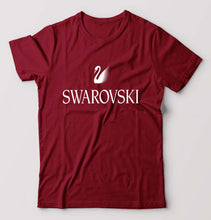 Load image into Gallery viewer, Swarovski T-Shirt for Men-S(38 Inches)-Maroon-Ektarfa.online
