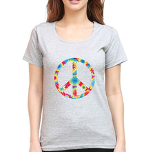 Load image into Gallery viewer, Trippy Psychedelic Skull T-Shirt for Women-Grey Melange-Ektarfa.online
