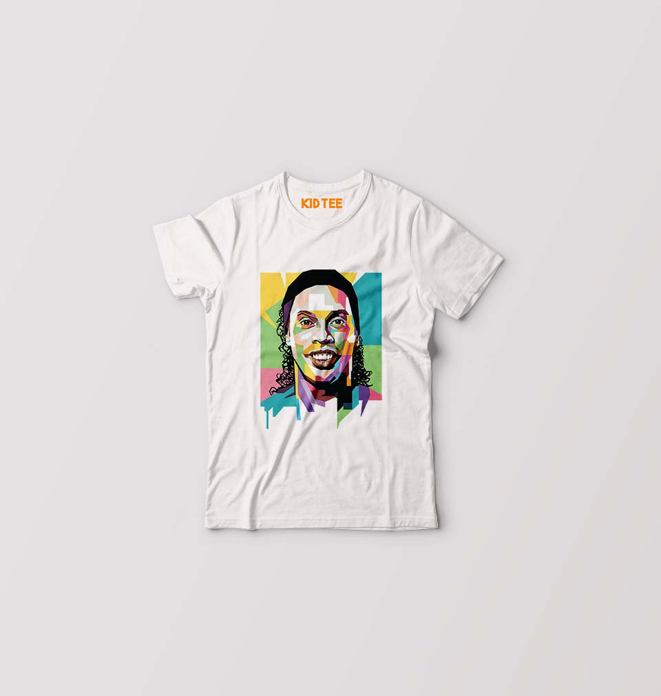 Ronaldinho Kids T-Shirt for Boy/Girl-White-Ektarfa.online