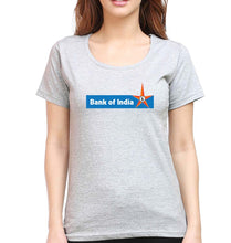 Load image into Gallery viewer, Bank of India T-Shirt for Women-Grey Melange-Ektarfa.online
