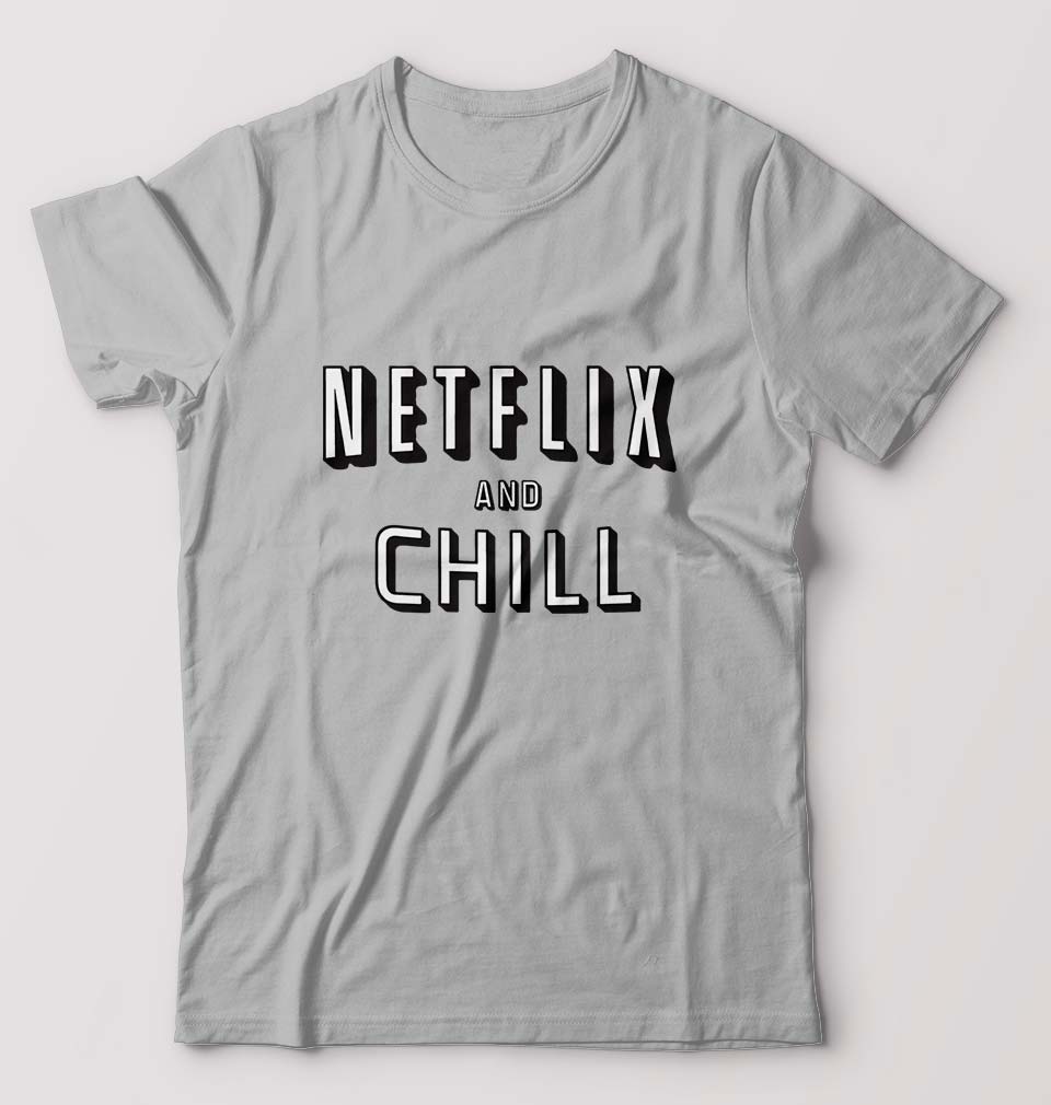 Netflix and chill T-Shirt for Men-Grey Melange-Ektarfa.online