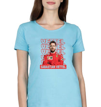 Load image into Gallery viewer, Sebastian Vettel F1 T-Shirt for Women-Light Blue-Ektarfa.online
