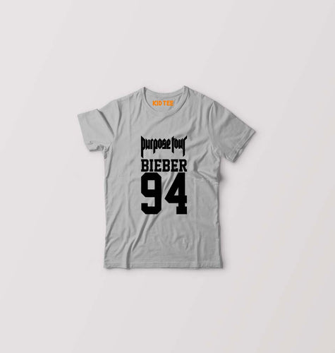 Purpose Tour Bieber Kids T-Shirt for Boy/Girl-Grey-Ektarfa.online