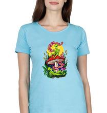 Load image into Gallery viewer, Trippy Psychedelic Weed Stoned T-Shirt for Women-Light Blue-Ektarfa.online
