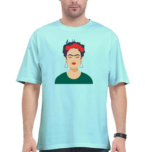 Frida Kahlo Oversized T-Shirt for Men-Mint-Ektarfa.online