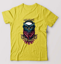 Load image into Gallery viewer, Owl Music T-Shirt for Men-Yellow-Ektarfa.online
