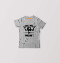 Load image into Gallery viewer, Legends are Born in January Kids T-Shirt for Boy/Girl-Grey-Ektarfa.online
