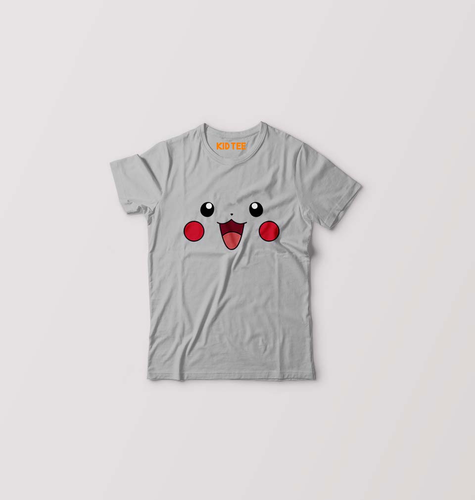 Pikachu Kids T-Shirt for Boy/Girl-Grey-Ektarfa.online