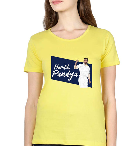 Hardik Pandya T-Shirt for Women-Yellow-Ektarfa.online