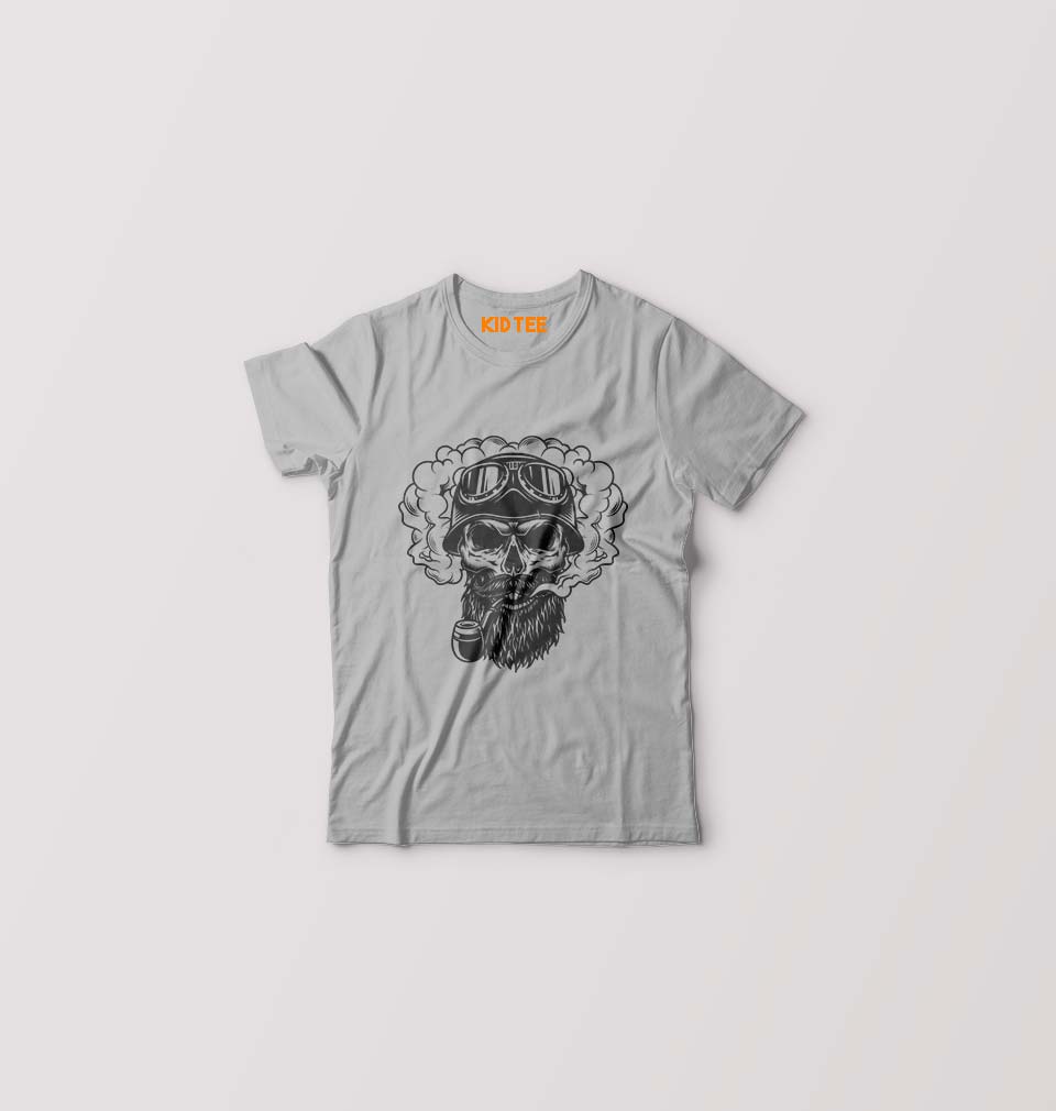 Skull Kids T-Shirt for Boy/Girl-Grey-Ektarfa.online