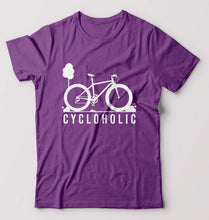 Load image into Gallery viewer, Cycloholic T-Shirt for Men-Purple-Ektarfa.online
