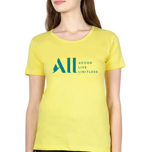 Load image into Gallery viewer, ACCOR LIVE LIMITLESS (ALL) T-Shirt for Women-Yellow-Ektarfa.online
