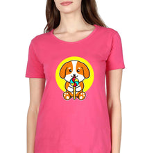 Load image into Gallery viewer, Puppy T-Shirt for Women-Pink-Ektarfa.online

