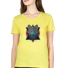 Load image into Gallery viewer, Fox Wolf T-Shirt for Women-Yellow-Ektarfa.online
