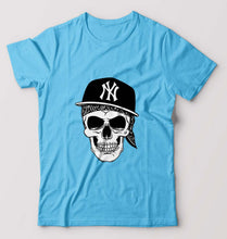 Load image into Gallery viewer, Hip Hop Skull NY T-Shirt for Men-Light Blue-Ektarfa.online
