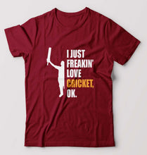 Load image into Gallery viewer, Love Cricket T-Shirt for Men-Maroon-Ektarfa.online

