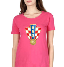 Load image into Gallery viewer, Croatia Football T-Shirt for Women-Pink-Ektarfa.online
