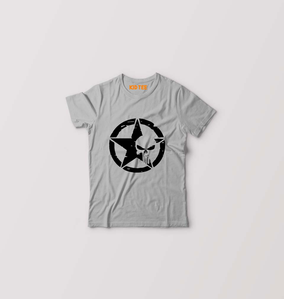 Punisher Kids T-Shirt for Boy/Girl-Grey-Ektarfa.online