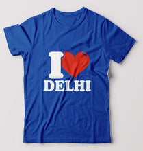 Load image into Gallery viewer, I Love Delhi T-Shirt for Men-S(38 Inches)-Royal Blue-Ektarfa.online
