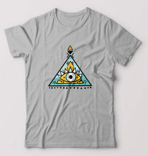 Load image into Gallery viewer, Psychedelic Triangle eye T-Shirt for Men-Grey Melange-Ektarfa.online
