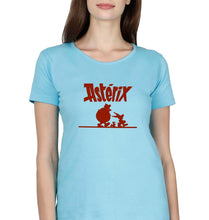 Load image into Gallery viewer, Asterix T-Shirt for Women-Light Blue-Ektarfa.online

