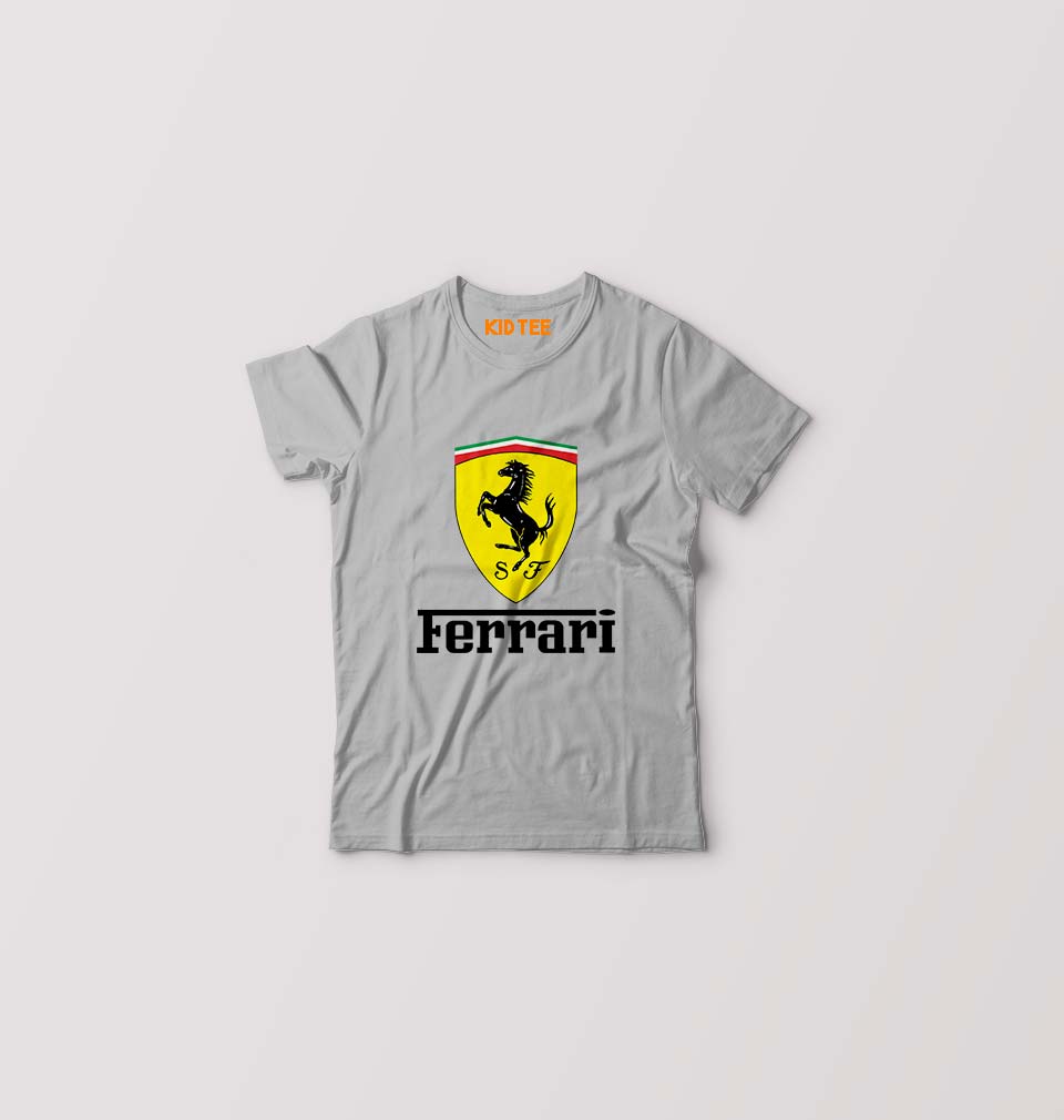 Ferrari Kids T-Shirt for Boy/Girl-Grey-Ektarfa.online