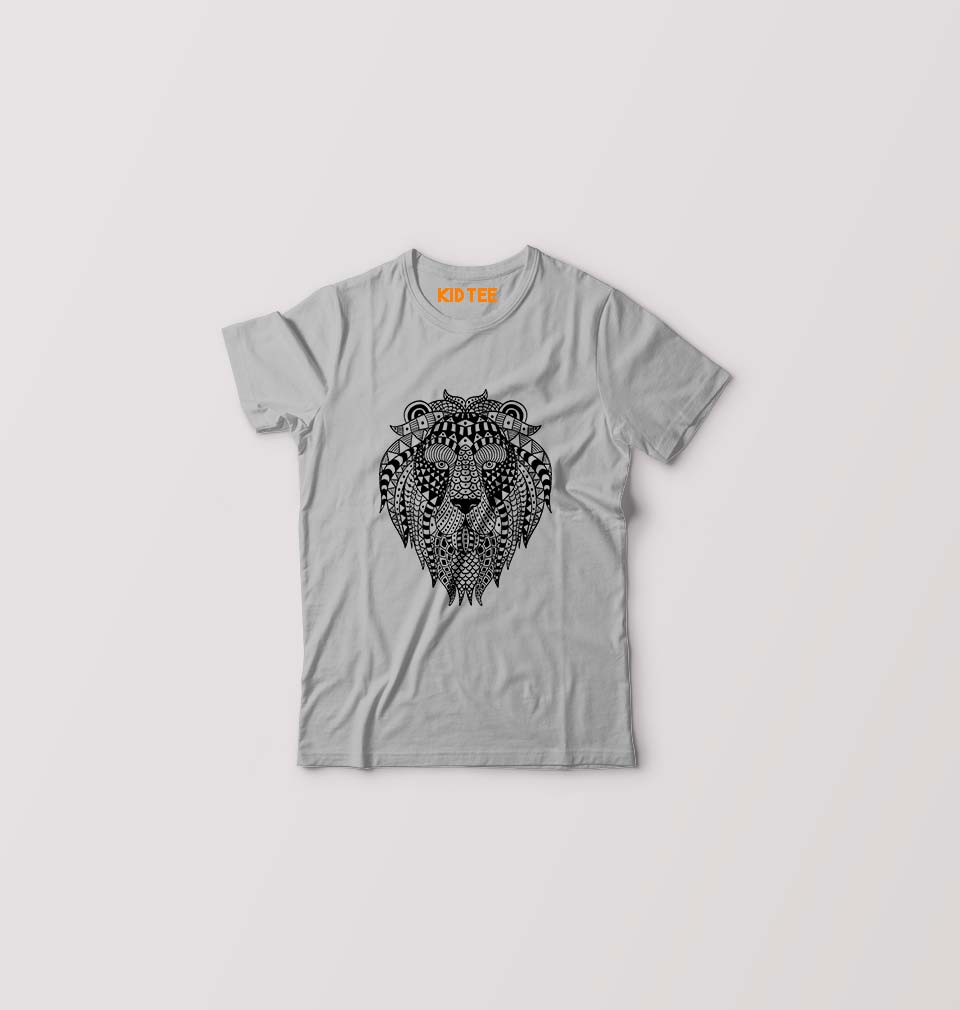LION Kids T-Shirt for Boy/Girl-Grey-Ektarfa.online