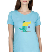 Load image into Gallery viewer, Crocodile T-Shirt for Women-Sky Blue-Ektarfa.online
