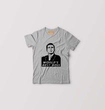 Load image into Gallery viewer, Michael Scott Best Boss Kids T-Shirt for Boy/Girl-Grey-Ektarfa.online
