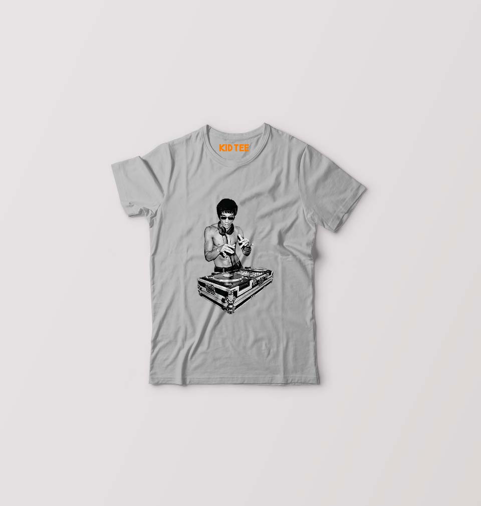 DJ Bruce Lee Kids T-Shirt for Boy/Girl-Grey-Ektarfa.online