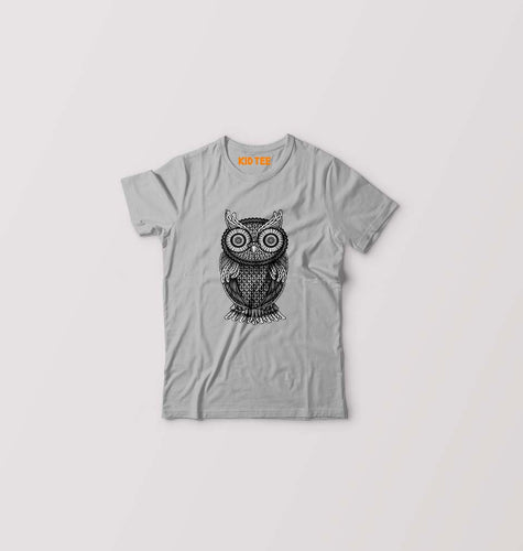 Owl Kids T-Shirt for Boy/Girl-Grey-Ektarfa.online