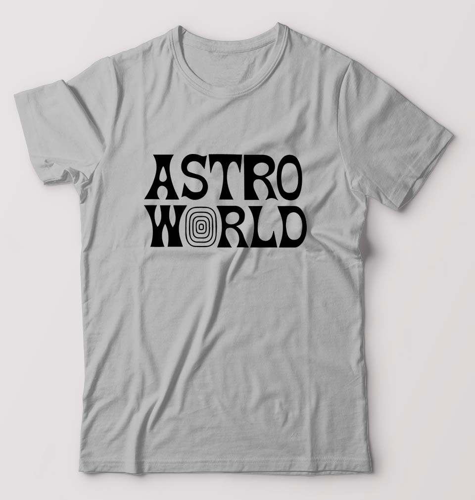 Astroworld Travis Scott T-Shirt for Men-S(38 Inches)-Grey Melange-Ektarfa.online