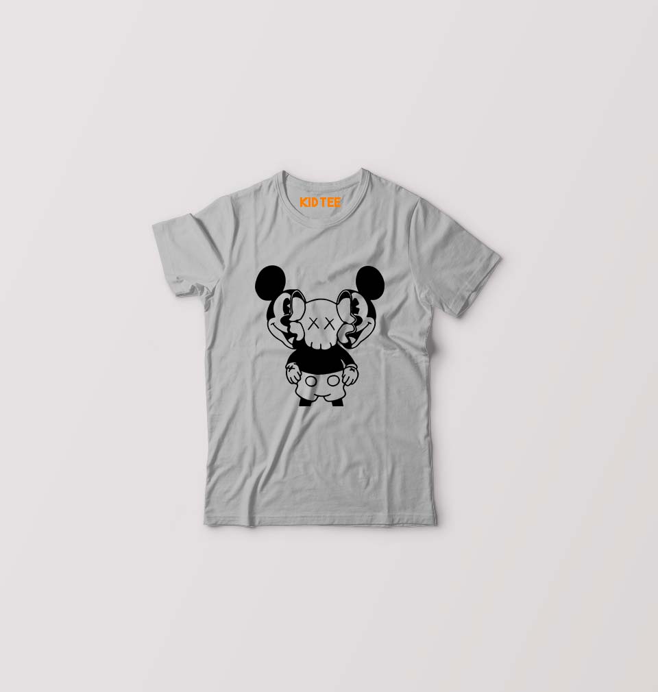 Kaws Mickey Kids T-Shirt for Boy/Girl-Grey-Ektarfa.online