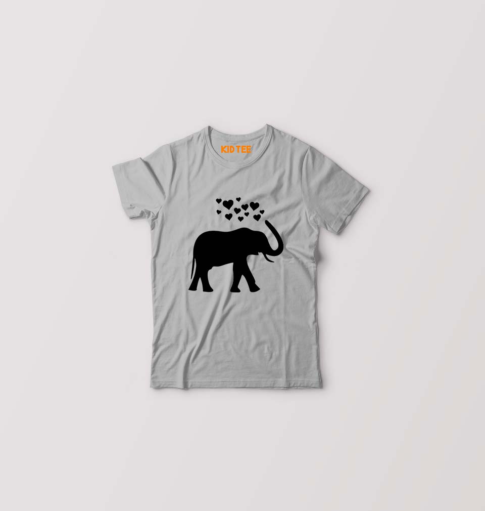 Elephant Hearts Kids T-Shirt for Boy/Girl-Grey-Ektarfa.online