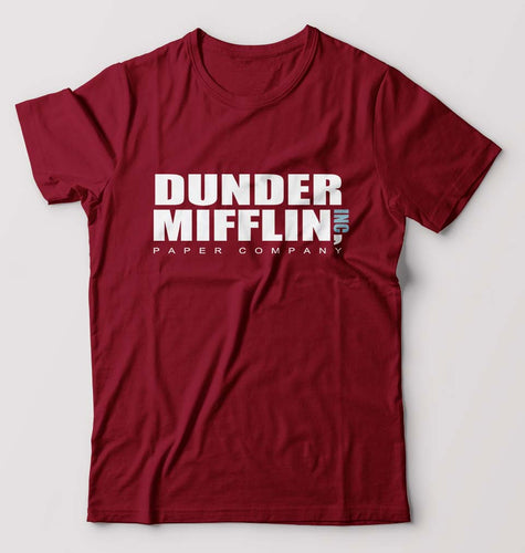 Dunder Mifflin T-Shirt for Men-Maroon-Ektarfa.online