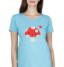 Load image into Gallery viewer, Mushroom T-Shirt for Women-Light Blue-Ektarfa.online
