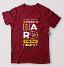 Load image into Gallery viewer, Work Hard T-Shirt for Men-Maroon-Ektarfa.online
