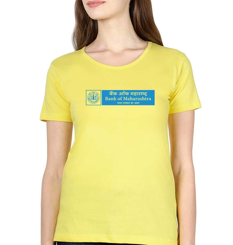 Bank of Maharashtra T-Shirt for Women-Yellow-Ektarfa.online