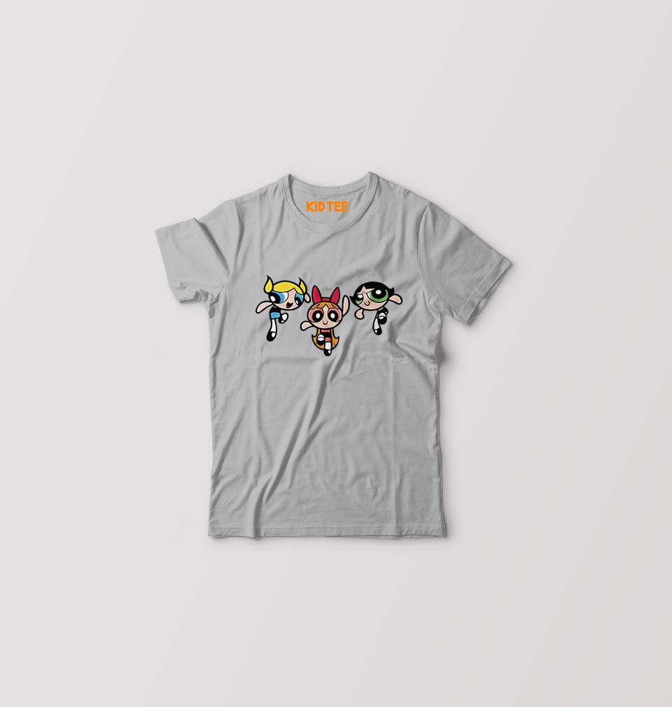 Powerpuff Girls Kids T-Shirt for Boy/Girl-Grey-Ektarfa.online